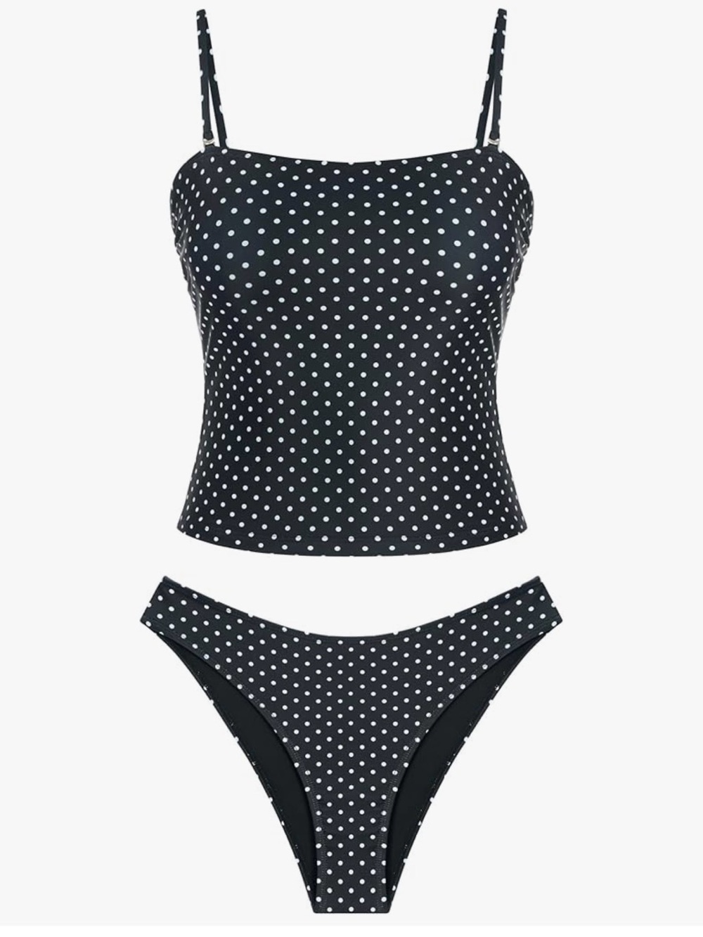 Classic Black & White Polka Dot Tankini Set NWOT